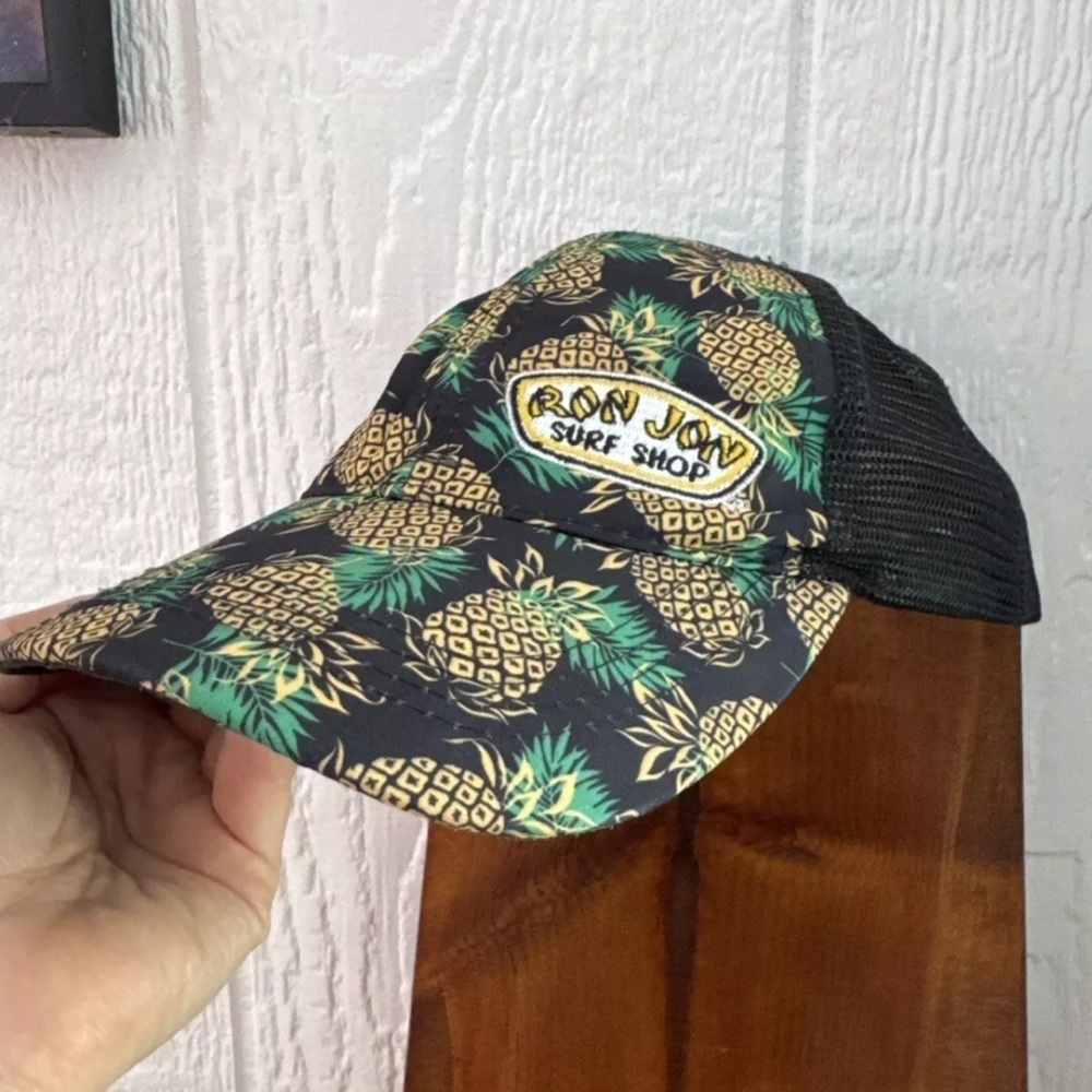 Ron Jon Surf Shop Snapback Logo Graphic Trucker Hat Pineapple